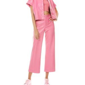 Alice + Olivia Lorinda Vegan Leather Ankle Pants, Size 0
